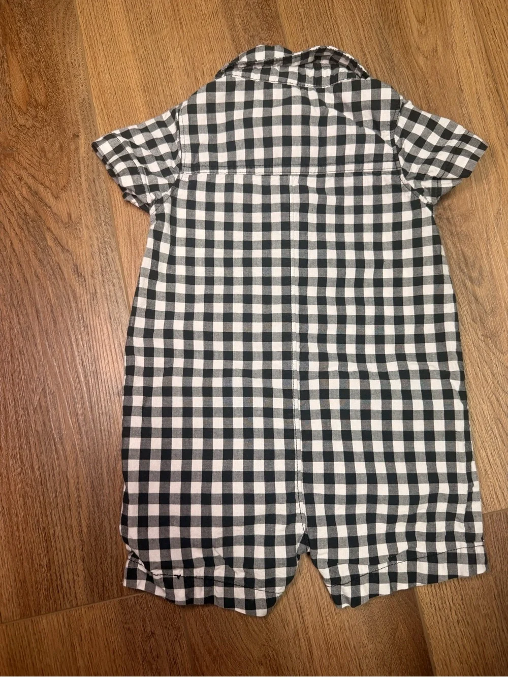Carter’s Gingham Button Down Collared Romper 9M Cotton